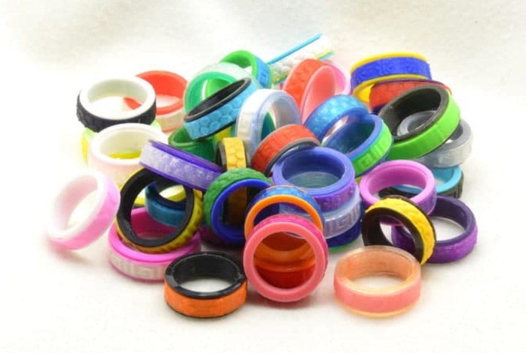Spinner rings 3D printed in many custom colors.