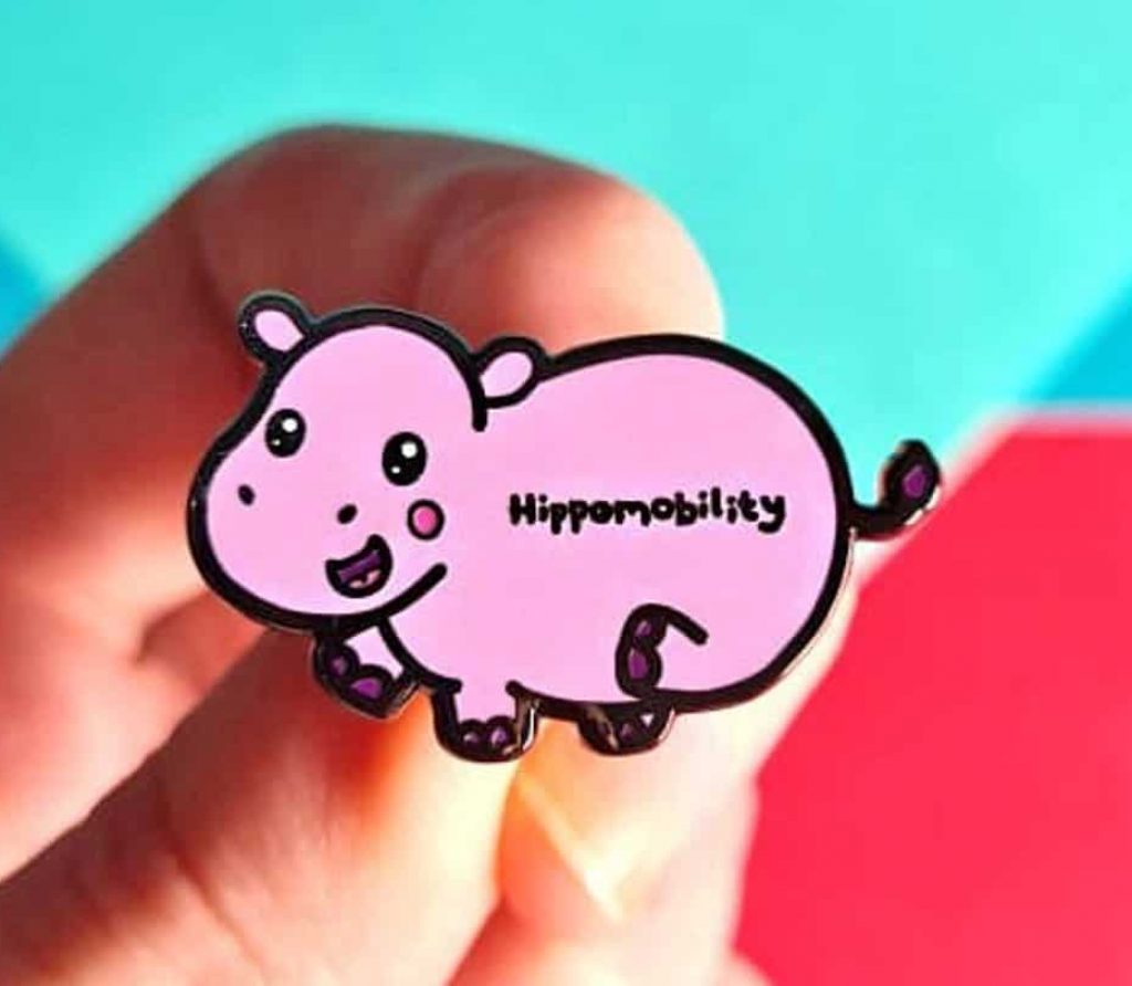 Hippomobility - hypermobility funny chronic illness pin.