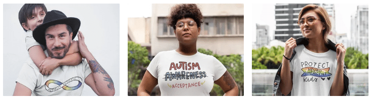 Autism awareness t-shirt with infinity symbol.