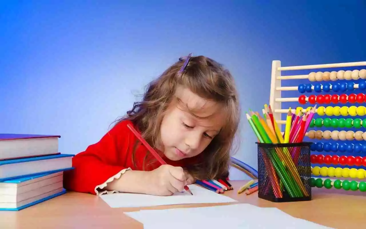 Child doing homework.