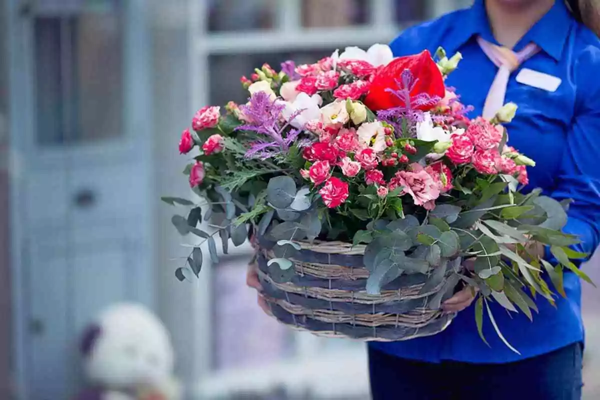 Delivering flowers to a hospital patient.