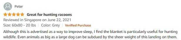 Funny weighted blanket review
