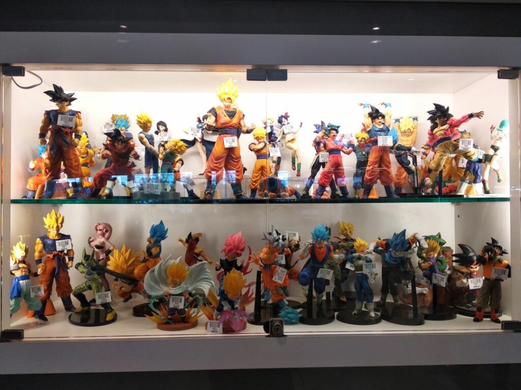 Anime action figures owned by an autistic person.