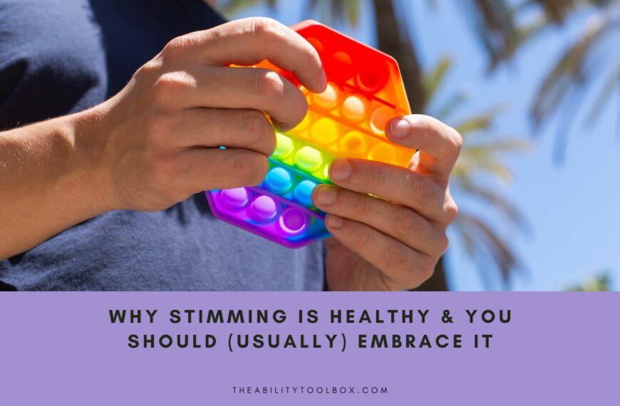 Why autism stimming is healthy and you should usually embrace it. Man playing with a bubble fidget toy.